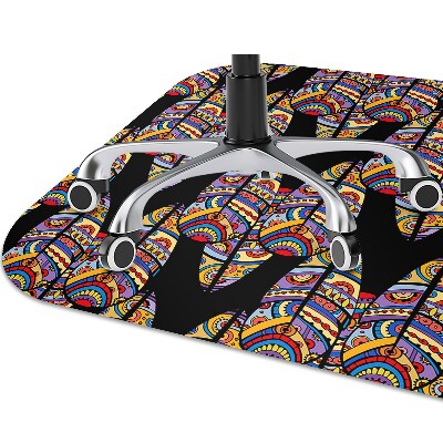 Chair mat floor panels protector tribal Art