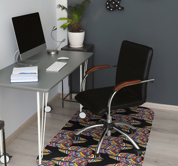 Chair mat floor panels protector tribal Art