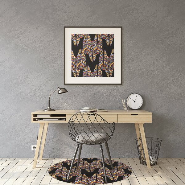 Chair mat floor panels protector tribal Art