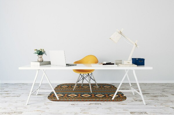 Office chair floor protector ethnic patterns