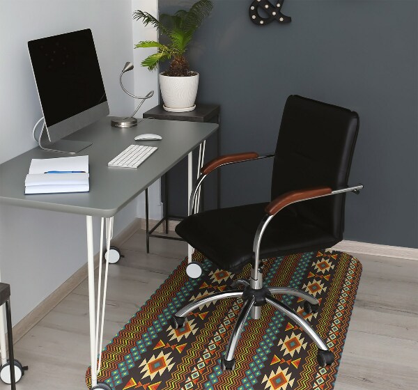 Office chair floor protector ethnic patterns