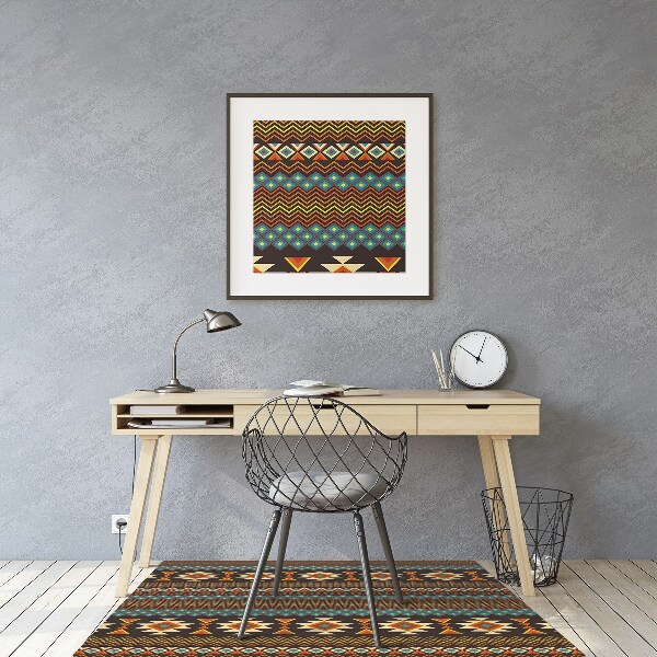 Office chair floor protector ethnic patterns