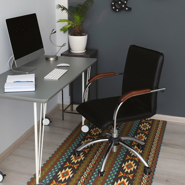 Office chair floor protector ethnic patterns