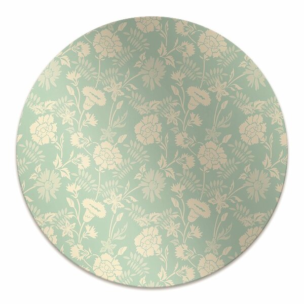 Computer chair mat white flowers