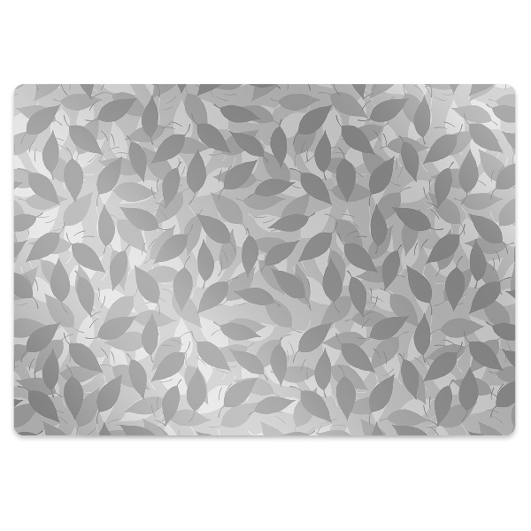 Computer chair mat gray leaves