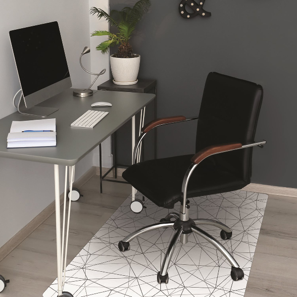Office chair floor protector geometric lines