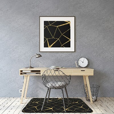 Desk chair floor protector Mosaic gold and black