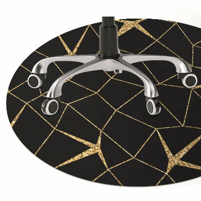 Desk chair floor protector Mosaic gold and black