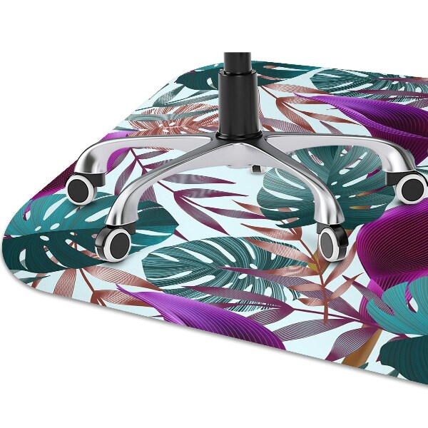 Office chair mat tropical leaves