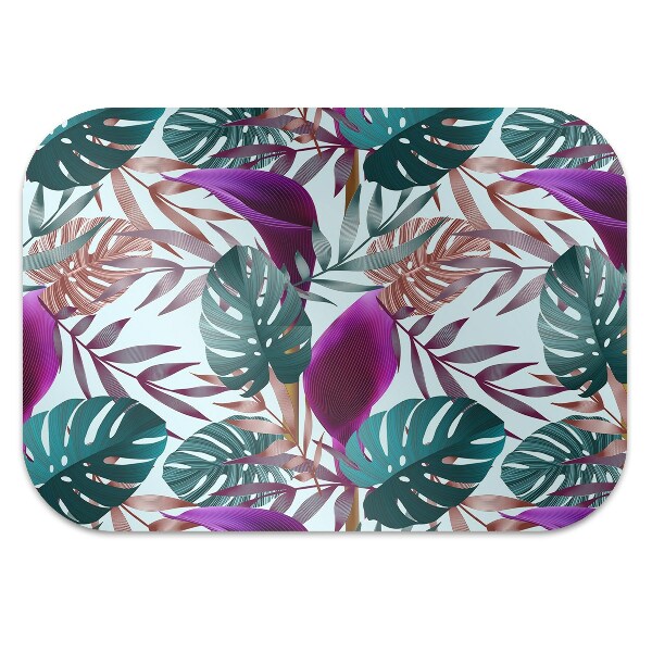 Office chair mat tropical leaves