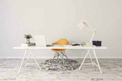 Computer chair mat Roses and birds