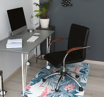 Chair mat floor panels protector tropical birds