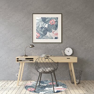 Chair mat floor panels protector tropical birds