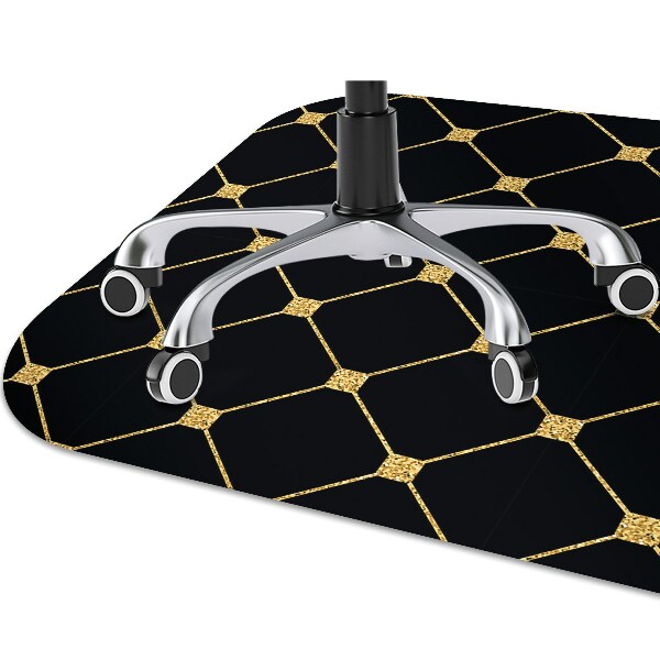 Desk chair mat Gold diamonds