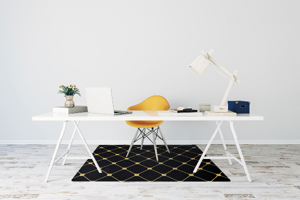 Desk chair mat Gold diamonds