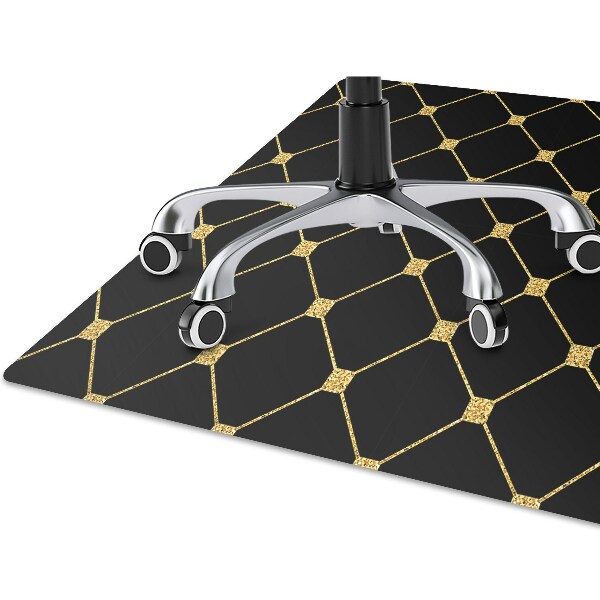 Desk chair mat Gold diamonds