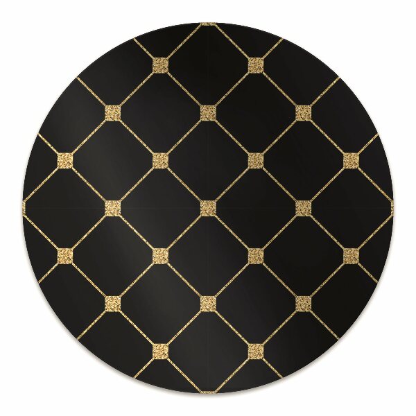 Desk chair mat Gold diamonds