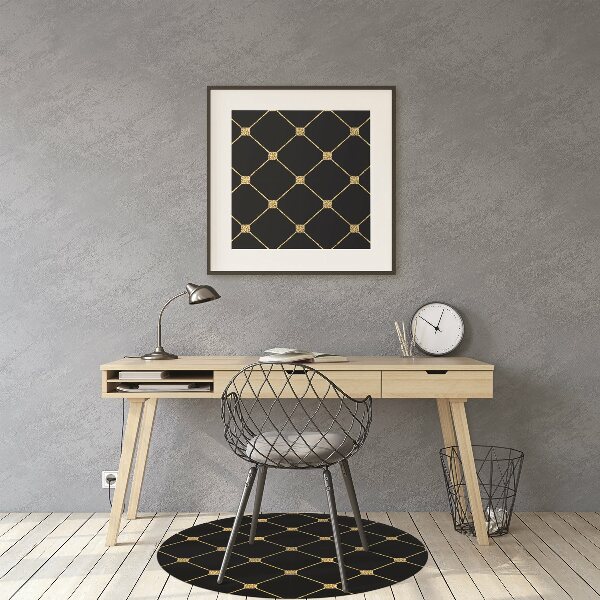 Desk chair mat Gold diamonds
