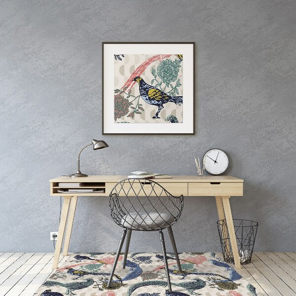 Chair mat painted quail
