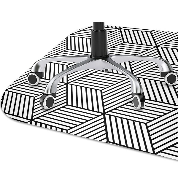 Chair mat geometric cubes