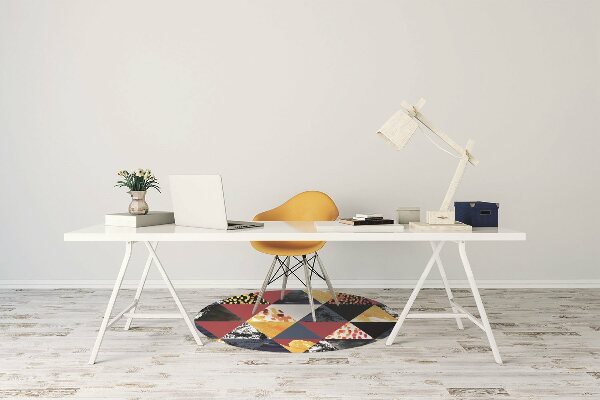 Chair mat floor panels protector autumn mosaic
