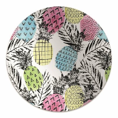 Chair mat floor panels protector colored pineapples