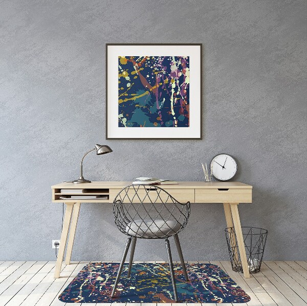 Office chair floor protector watercolor stains