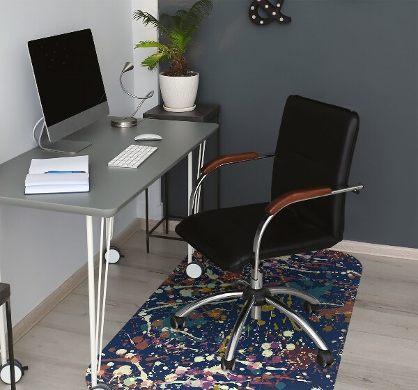 Office chair floor protector watercolor stains