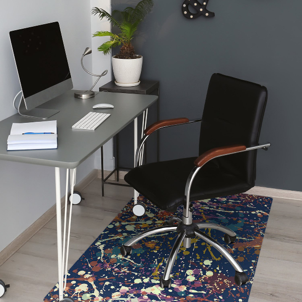 Office chair floor protector watercolor stains