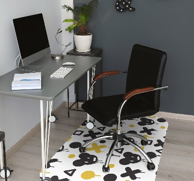 Desk chair floor protector Graffiti black and yellow