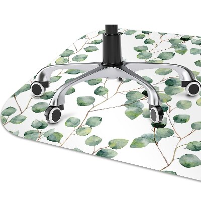 Chair mat floor panels protector Twigs with leaves