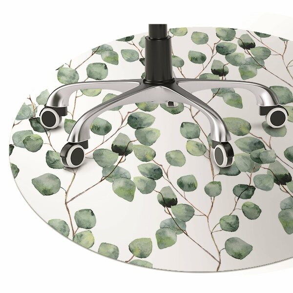 Chair mat floor panels protector Twigs with leaves