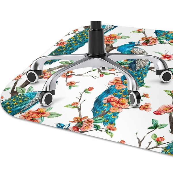 Computer chair mat colorful peacock