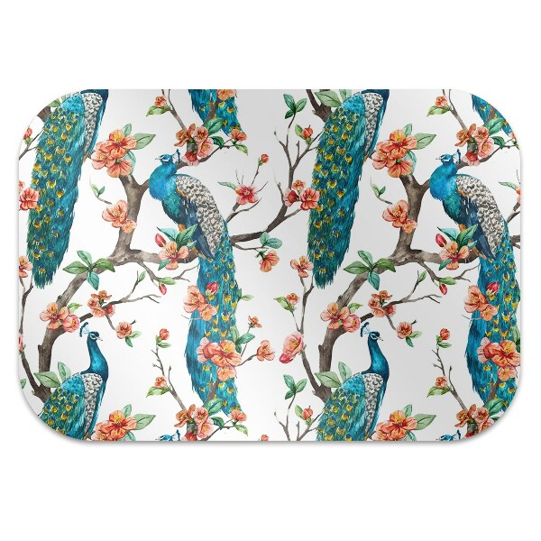 Computer chair mat colorful peacock
