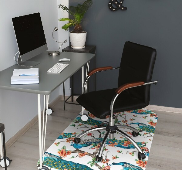 Computer chair mat colorful peacock