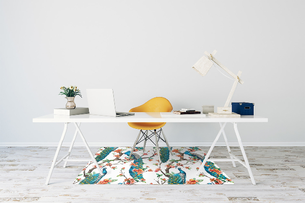 Computer chair mat colorful peacock