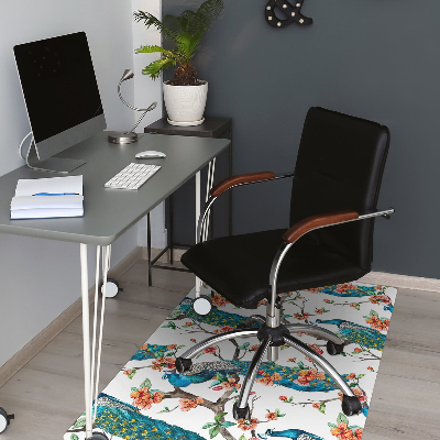 Computer chair mat colorful peacock