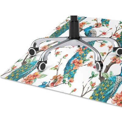 Computer chair mat colorful peacock