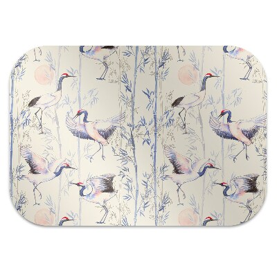 Desk chair mat dancing cranes