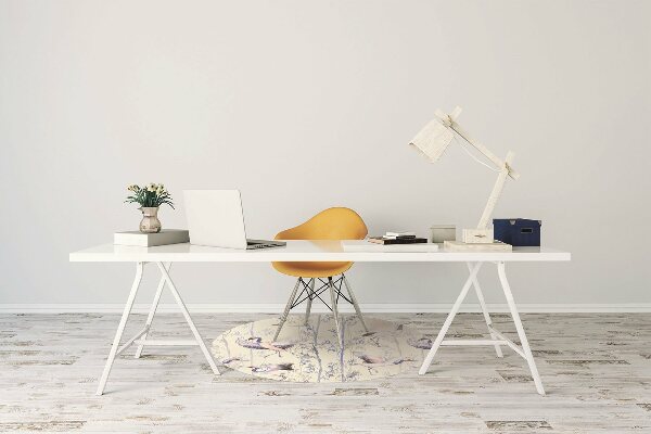 Desk chair mat dancing cranes