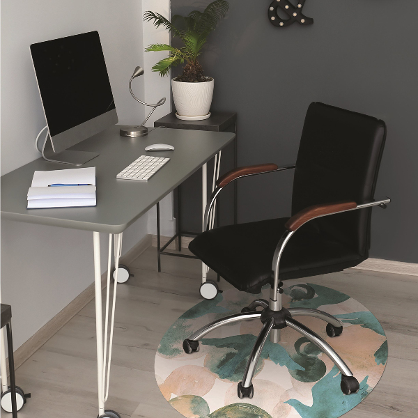 Office chair floor protector birds painted