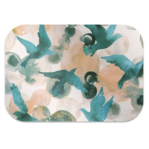 Office chair floor protector birds painted