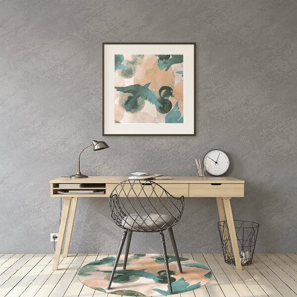 Office chair floor protector birds painted