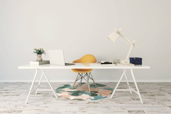 Office chair floor protector birds painted