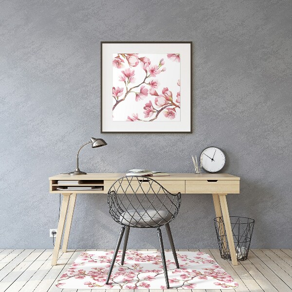 Office chair mat Cherry blossoms