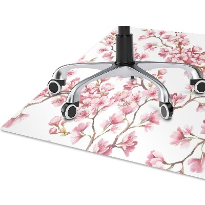 Office chair mat Cherry blossoms