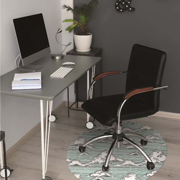 Office chair floor protector clouds drawing