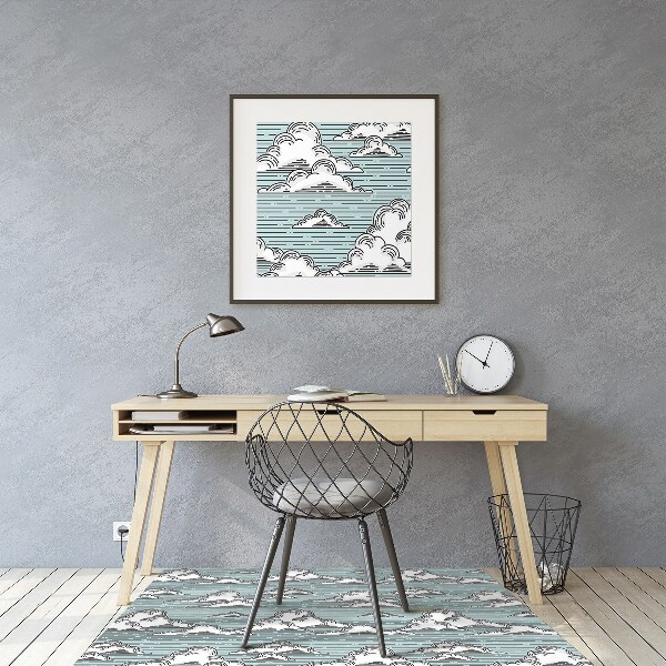 Office chair floor protector clouds drawing