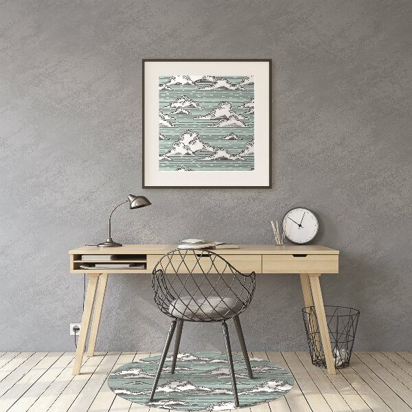 Office chair floor protector clouds drawing