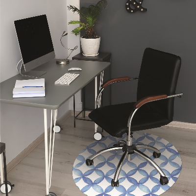Office chair mat blue circles